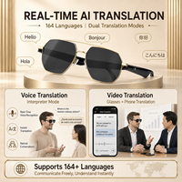 Lunettes de traduction intelligentes IA : Traducteur vocal instantané en 137 langues, sans fil, pour voyages d'affaires (OEM)