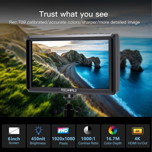 Monitor de Campo para Cámara DSLR FEELWORLD S55, Pantalla Táctil IPS FHD de 6 Pulgadas <span class=keywords><strong>con</strong></span> Auriculares Estéreo, Enfoque Peaking, Venta al por Mayor de Fábrica - Product Image 3