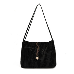 Niche Design <strong>Bag</strong> for Women 2026 New Style Trendy Fashion <strong>Bag</strong> National Style Bamboo Dark Pattern <strong>Velvet</strong> Design Shoulder <strong>Bag</strong> - Product Image 3