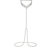 Anniyo — collier multi-rangs avec strass pour femmes, bijou de poitrine, chaîne de taille, Sexy, boîte de nuit, cristal, poitrine, #0698