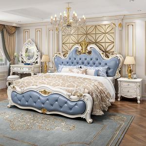 <span class=keywords><strong>Lit</strong></span> en bois exquis pour chambre à coucher, style européen, orné <span class=keywords><strong>de</strong></span> sculptures, rembourré, mobilier <span class=keywords><strong>de</strong></span> luxe pour la maison - Product Image 2