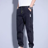 Pantalones vaqueros de mezclilla para hombre, de cintura alta, con cordones en el tobillo, transpirables, para trabajo y ocio, con bolsillos delanteros, lavados, de la marca Technics.