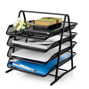 Vassoio della lettera del documento dei file degli <span class=keywords><strong>articoli</strong></span> <span class=keywords><strong>di</strong></span> <span class=keywords><strong>cancelleria</strong></span> dell'<span class=keywords><strong>ufficio</strong></span> della maglia nera <span class=keywords><strong>di</strong></span> 4 livelli del rifornimento della porcellana della propria fabbrica - Product Image 6