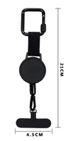 Porte-badge rétractable personnalisé avec logo, en métal, avec cordon en acier, mousquetons pour randonnée, porte-clés, pour étui de téléphone portable, promotionnel