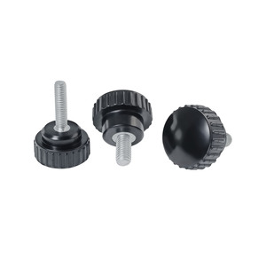 Vis de serrage réglable à molette en étoile en acier inoxydable à filetage mâle, avec poignée ronde en bakélite noire - Product Image 4