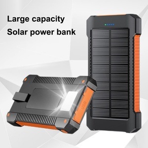 Batterie externe sans fil 10000 mAh avec logo personnalisé, double USB 15W, panneau solaire et lumière LED - Product Image 2