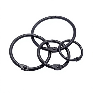 YIWANG, carpeta de libros negra, anillos a presión con bisagras, anillos de encuadernación de hojas sueltas para álbum de recortes - Product Image 4