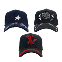 Topi Baseball Custom Pria Gorras Model Lengkung, Mahkota Tengah, Label Logam, Berhiaskan Batu Rhinestone, Hitam, 100% Katun, Visor Berbingkai 5 Panel Model A