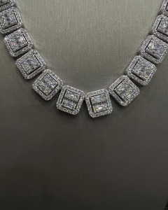 Collar de Cadena Cubana de Moissanita en Oferta, Piedras de Corte Brillante, Joyería Hip Hop, Regalo de Lujo Unisex, Proveedor al por Mayor - Product Image 1