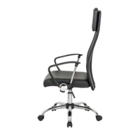 Appui-tête minimaliste en cuir synthétique noir Accoudoir Chaise de conférence pivotante Mobilier de bureau