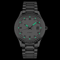 Reloj Mecánico Automático OEM para Hombre, Correa de Acero Inoxidable de 18 mm, Esfera de Cristal de 41 mm, Calendario con Agujas, Resistente al Agua 10 Bar, Logotipo Personalizado