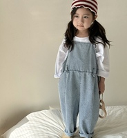 Salopette de cow-boy pour enfants printemps filles lâche coton deux couleurs jeans combinaison 2024 nouveaux garçons printemps et automne bébé pantalon
