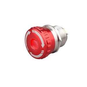 Bouton-poussoir d'arrêt d'urgence en métal étanche, tête champignon en acier inoxydable, 1NO, IP67, anneau LED lumineux, 16/19/22/25/30mm - Product Image 3
