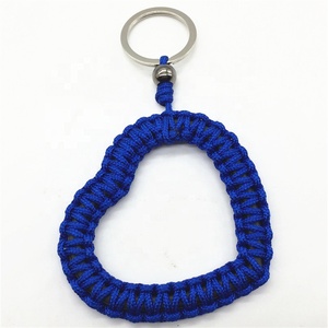 Haute qualité nouveau Design tissé en forme de coeur porte-clés fait à la main Paracord porte-clés avec anneau - Product Image 6