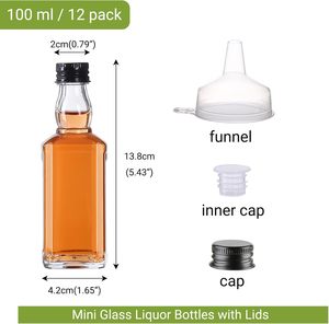 Bouteille en plastique PET pour jus 200 ml vide avec bouchon à vis métallique 24/410 pour vin à col long carré de qualité alimentaire - Product Image 2
