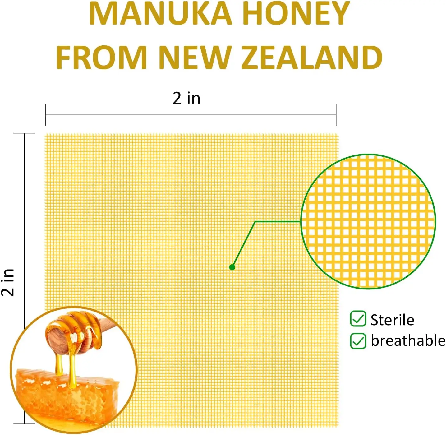 Manuka มานูก้าน้ำสลัดผ้าก๊อซตักน้ำผึ้ง10X10ซม.