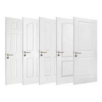 Porte intérieure américaine standard à 6 panneaux en MDF blanc apprêté, à âme creuse, pour projets résidentiels, appartements, hôtels et logements.