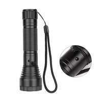 Lampe torche LED tactique QXMOVING, étanche, en aluminium, rouge, bleu, vert, blanc, 4 couleurs, luminosité réglable, rechargeable par USB