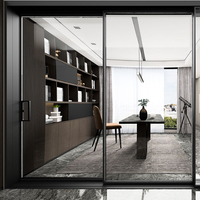 Portes vitrées à cadre fin en aluminium architectural pour bureaux modernes, hôtels et immeubles résidentiels de luxe