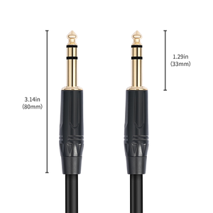<span class=keywords><strong>Cable</strong></span> de Instrumento TRS de 1/4 de Pulgada, Carcasa de Cobre Chapada en Oro, <span class=keywords><strong>Cable</strong></span> Estéreo TRS Macho de 6.35mm <span class=keywords><strong>a</strong></span> Macho de 6.35mm para <span class=keywords><strong>Guitarra</strong></span> Eléctrica - Product Image 3
