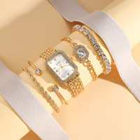 Ensemble Cadeau Montre Quartz de Luxe et Bijoux pour Femme en Gros, ODM, Fête des Mères, Remise de Diplôme, Amitié, Bracelet Tendance et Polyvalent