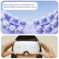 Masseur oculaire silencieux avec commande vocale, mode apaisant, double brumisation, rechargeable par USB, appareil de soin des yeux pour le bureau et les voyages - Fournisseur
