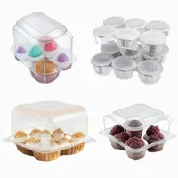 Contenitori in PVC Trasparente Personalizzati per Cupcake, Confezioni Blister da 1, 2, 4, 6, 12 Posti per Dessert, Muffin e Cupcake