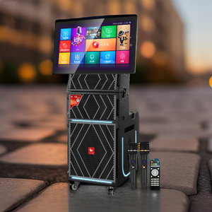 Metrn גודל גדול מקופל מערך קווים מופעל רמקולים מכונת קריוקי 500w רמקול עם מסך 24 אינץ' לבמה - Product Image 6