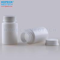 HOPECK Flacons à pilules en plastique PET/HDPE de qualité médicale, contenants pharmaceutiques pour capsules, bouchons à vis, couleur personnalisée, impression soyeuse pour médicaments