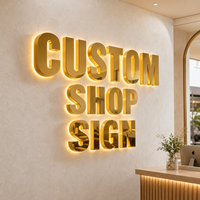 Enseigne d'extérieur étanche à bande lumineuse led pour porte de magasin,  enseigne en lettres 3d led rétroéclairées