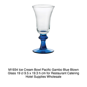 Tazón para Helado M1934 Pacific Gambo, Vidrio Soplado Azul, 19 cl, 9.5 x 19.3 cm de altura, para Restaurantes, Servicios de Catering, Hoteles, Venta al por Mayor - Product Image 2