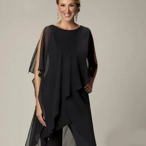 Mumuleo – Nouveauté : Élégante Robe <span class=keywords><strong>de</strong></span> Soirée en Chiffon Noir <span class=keywords><strong>pour</strong></span> <span class=keywords><strong>Mère</strong></span> <span class=keywords><strong>de</strong></span> <span class=keywords><strong>la</strong></span> <span class=keywords><strong>Mariée</strong></span>, Tenue Formelle, Costume <span class=keywords><strong>Pantalon</strong></span> <span class=keywords><strong>pour</strong></span> Femme, Robe <span class=keywords><strong>de</strong></span> Bal - Product Image 2