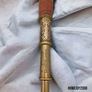 Télescope antique en laiton gravé de 16 pouces avec étui en cuir, jumelles nautiques vintage, télescope marin, décoration d'intérieur - Product Image 4