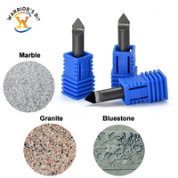 Brocas de grabado PCD de calidad superior para granito y mármol, fresa de extremo con diámetro de vástago de 6 mm y 8 mm, empaque en caja