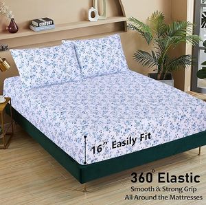 4Pcs Twin Đầy Đủ Nữ Hoàng Vua 100% Polyester In Tấm Ga Giường Bộ Đồ Giường Thiết Lập - Product Image 3