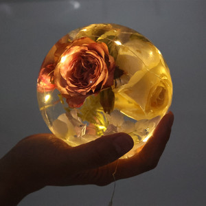 Molde de silicona para luz nocturna, bola redonda, moldes de resina de cristal, esféricos de silicona con luces LED de madera, soporte de pantalla - Product Image 4