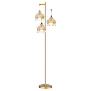 Lámpara de pie moderna de latón con fuente de luz LED de altura ajustable para decoración de sala de estar y dormitorio - Product Image 5