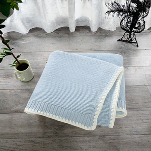 Mimixiong Chất Lượng Cao Cotton Rắn Dệt Kim Trẻ Sơ Sinh Bé Chăn Với Shell Cạnh Bộ Đồ Giường Trẻ Em - Product Image 3