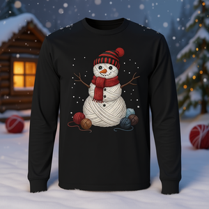 Camiseta de manga larga con diseño de muñeco de nieve de hilo para tejer, ganchillo y quilting, ropa de invierno para las fiestas - Product Image 3