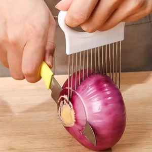 Cortador de Cebolla Manual Multifuncional, Utensilio de Cocina, Suavizador de Agujas de Pino, Soporte para Rebanar Cebolla, Inserto de Acero Inoxidable - Product Image 2