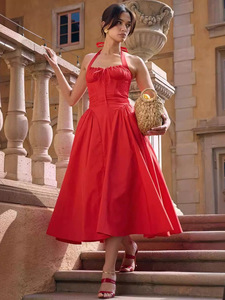 Nuovo Abito Lungo Floreale Sexy da Donna Stile Europeo e Americano, Vestito da Sera Aderente per Vacanze - Product Image 2