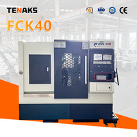 Tour CNC à banc incliné haute précision TENAKS FCK40, structure de banc intégrée à 45 degrés, centre de tournage métallique haute vitesse et haute précision GSK