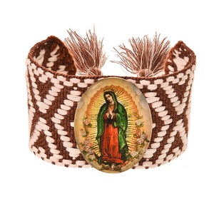 BD-D1176 Pulseras de Joyería para Mujer de Alta Calidad, Religiosas, Cristianas, San Benito, Chapadas en Oro de 18K, con Cinturón de Punto - Product Image 6