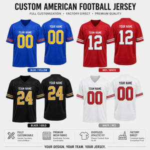Maillot de football américain rétro personnalisé, respirant, imprimé, grande taille, style vintage, pour supporter le jour du match - Product Image 6
