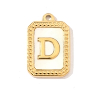Pendentif Rétro Fait Main DIY en Forme de Coquille Croissant avec Breloque 26 Lettres, en Acier Inoxydable Poli, Accessoire de Bijoux de Mode pour Initiales