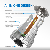 NAO-faro de luz Led 6500K, 7200LM, S3, H11, reemplazo de halógeno y lente de xenón, Mini bombillas H4, H11, H7