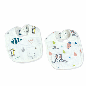 Baberos de Bebé de Gasa 100% Algodón, Suaves, Impermeables, Libres de BPA, con Dibujos Animados y Broches, para Bebés de 0 a 12 <span class=keywords><strong>Meses</strong></span>, Gran Venta - Product Image 3