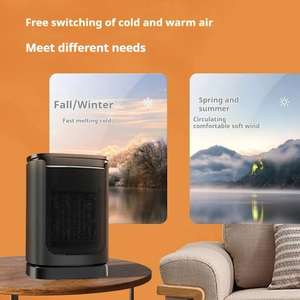 New Silent Multi-functional 1500W Digital Display Desktop Warm air Blower <b>with</b> <b>Remote</b> Control Timed Both Warm & Cold <b>Fan</b> Heater - Product Image 4