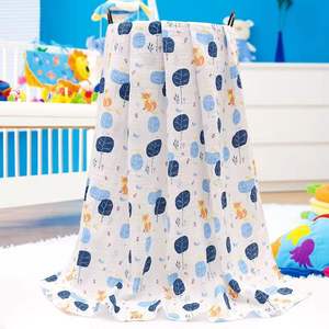 Couverture en gaze douce personnalisée 100% coton biologique et coton de bambou Mignon petit cerf dessin animé pour garçons et filles - Product Image 3