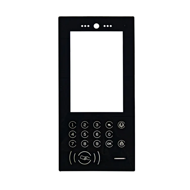 Custom AG AR AF silk screen printing tempered glass Face recognition panel for smart door lock